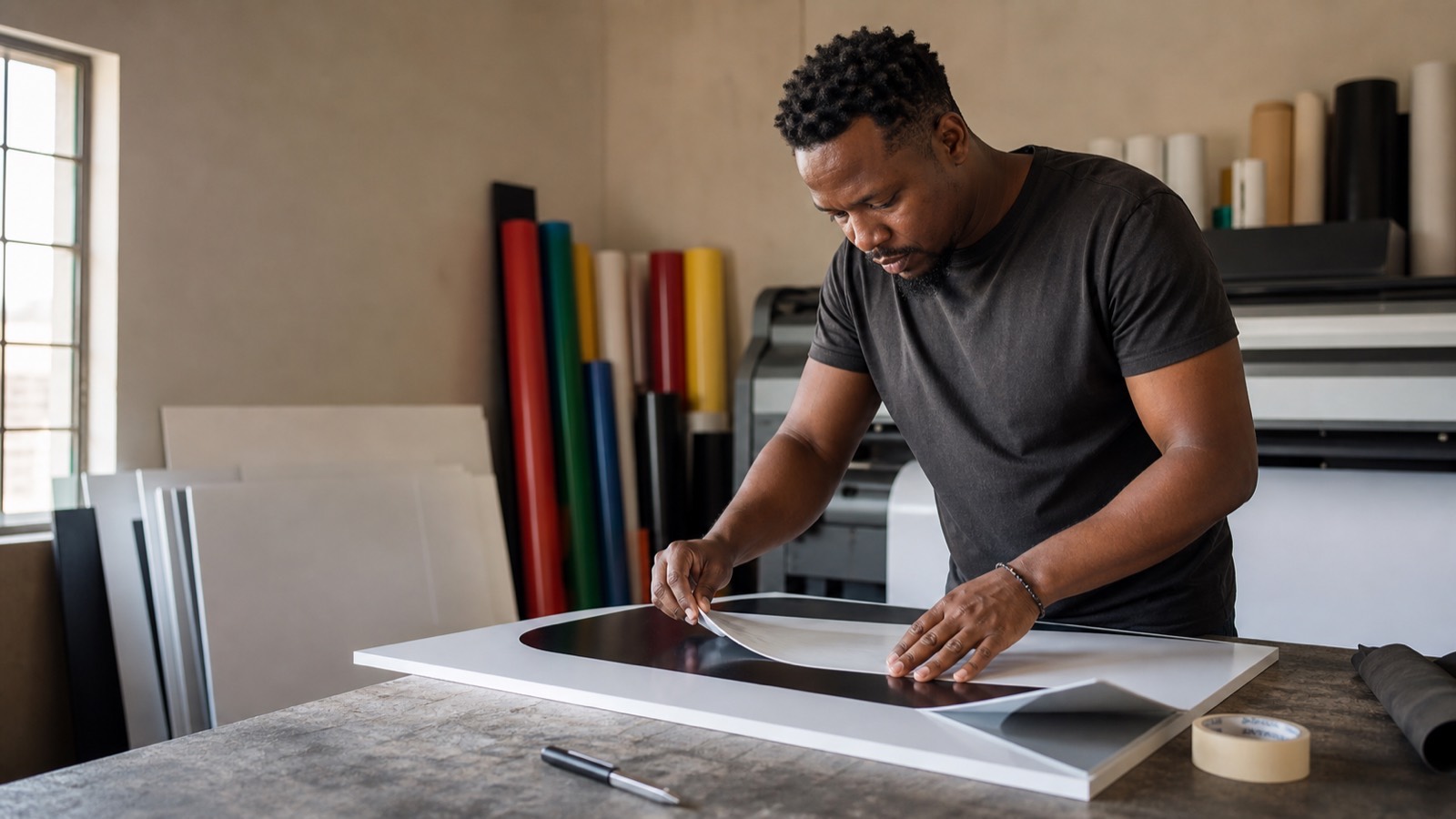A South African business owner at work.