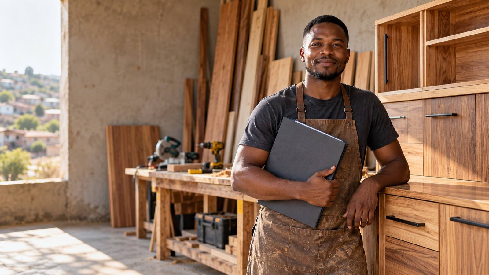 A South African business owner at work.