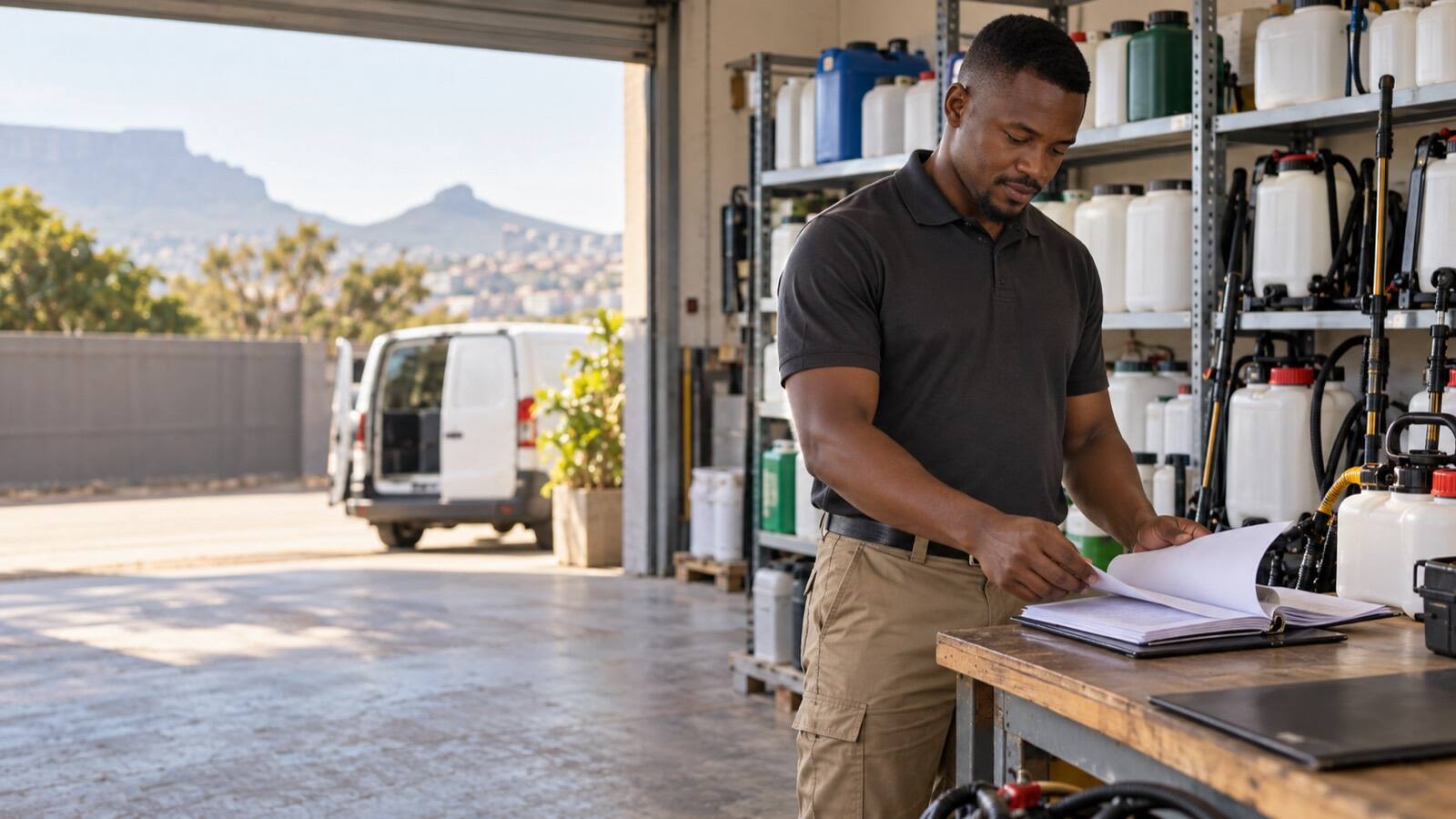 A South African business owner at work.