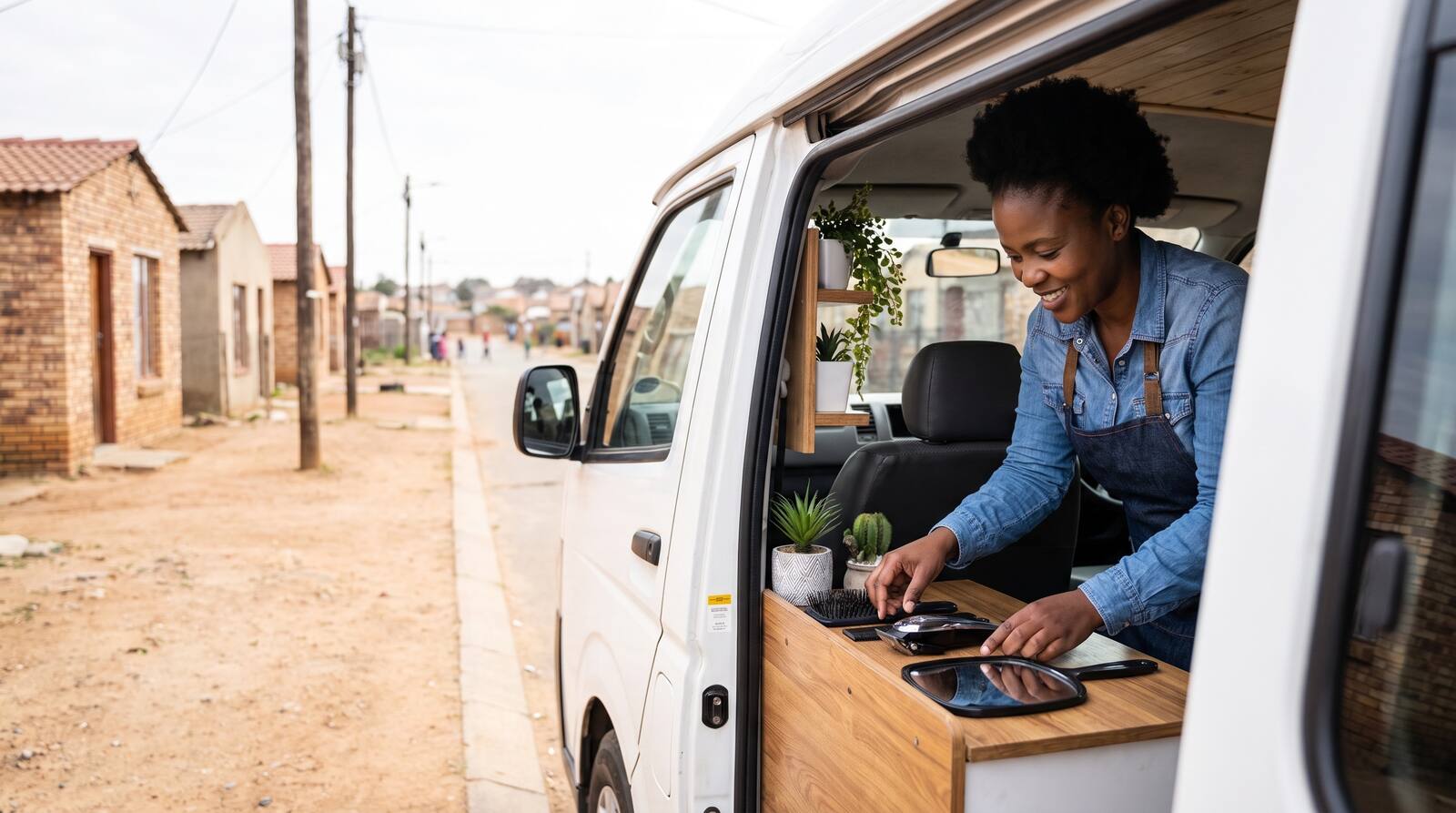 A South African business owner at work.
