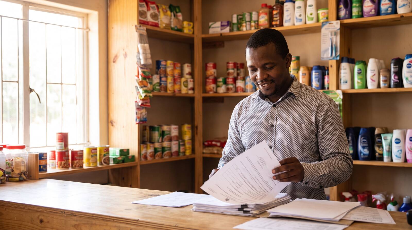 A South African business owner at work.
