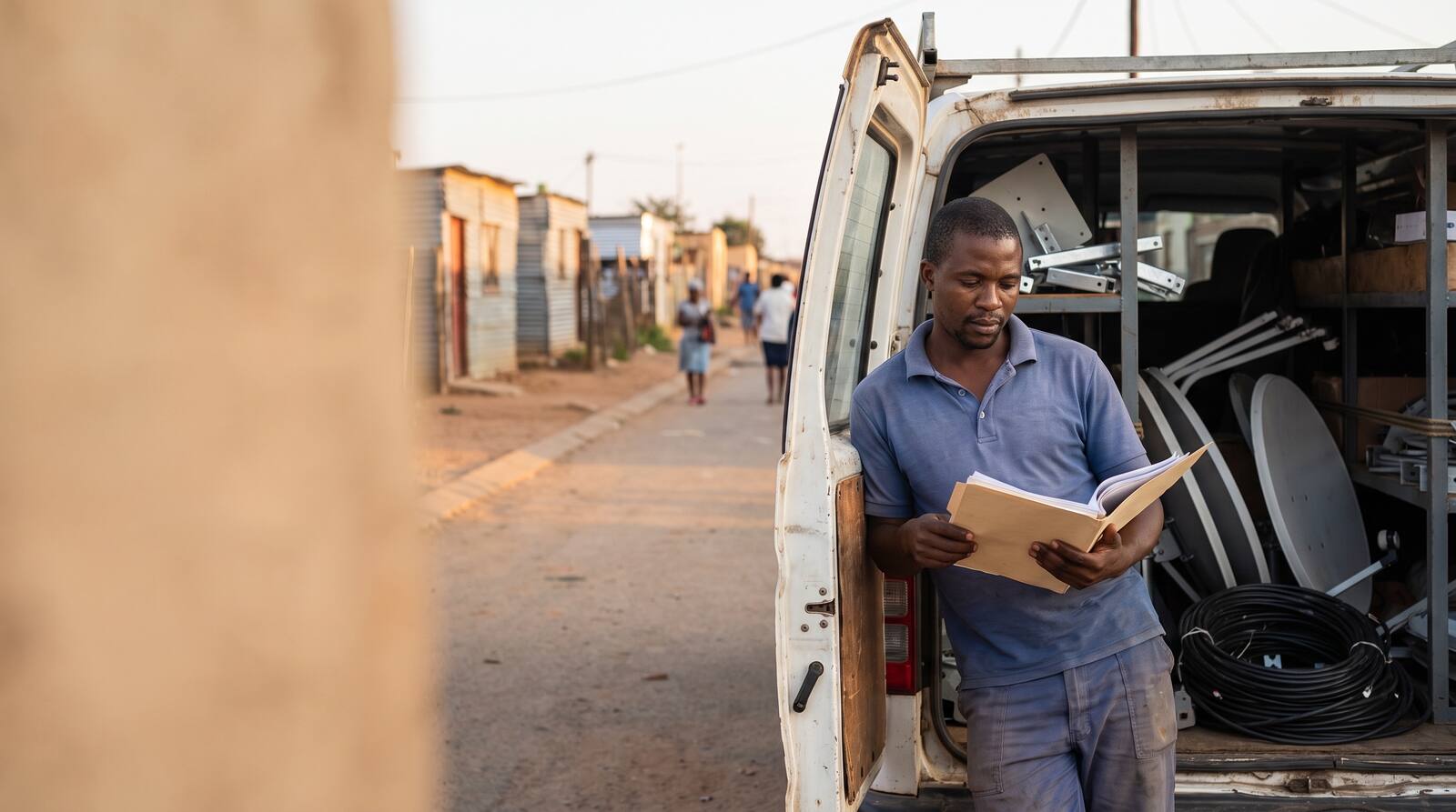 A South African business owner at work.