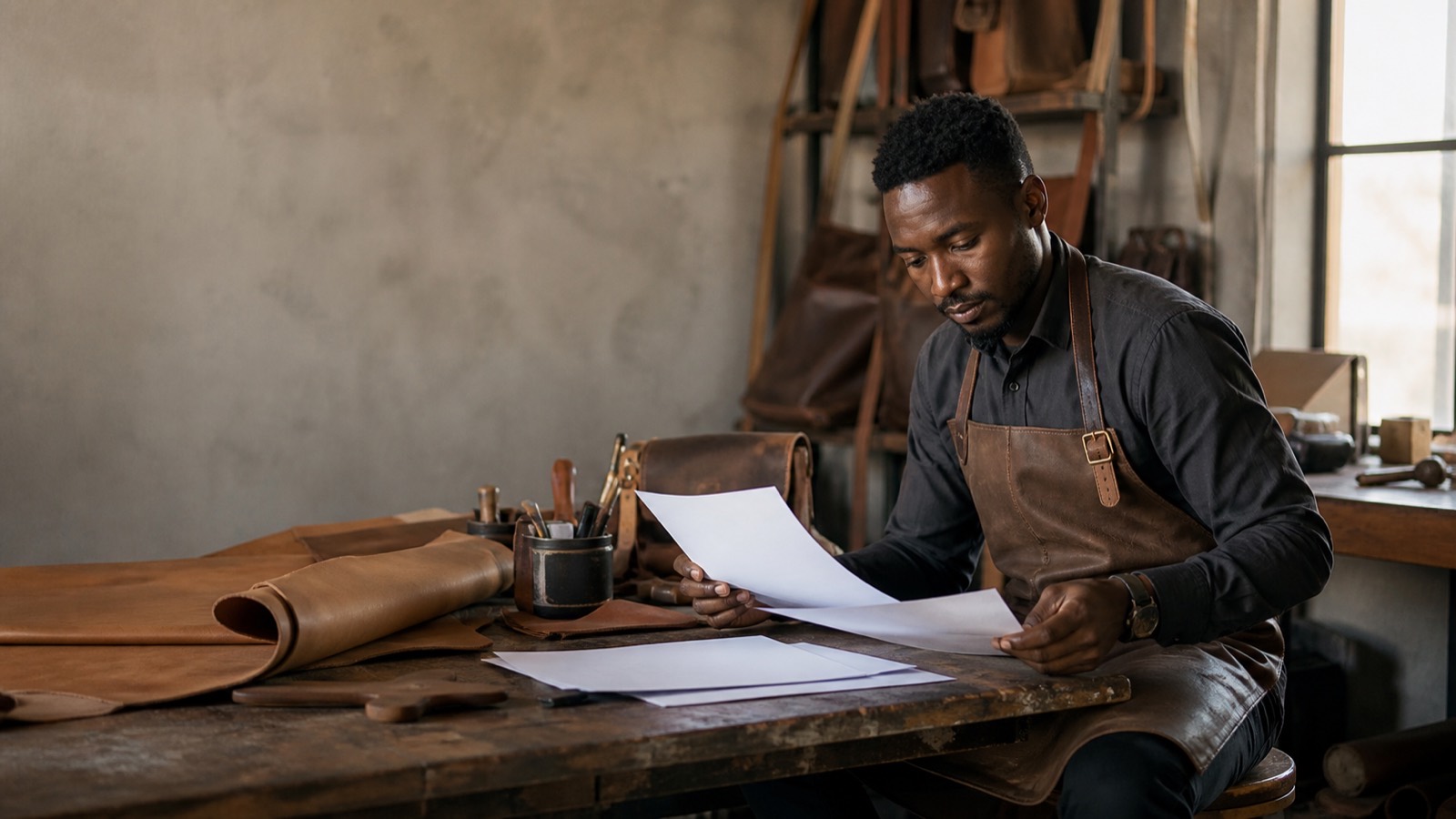 A South African business owner at work.