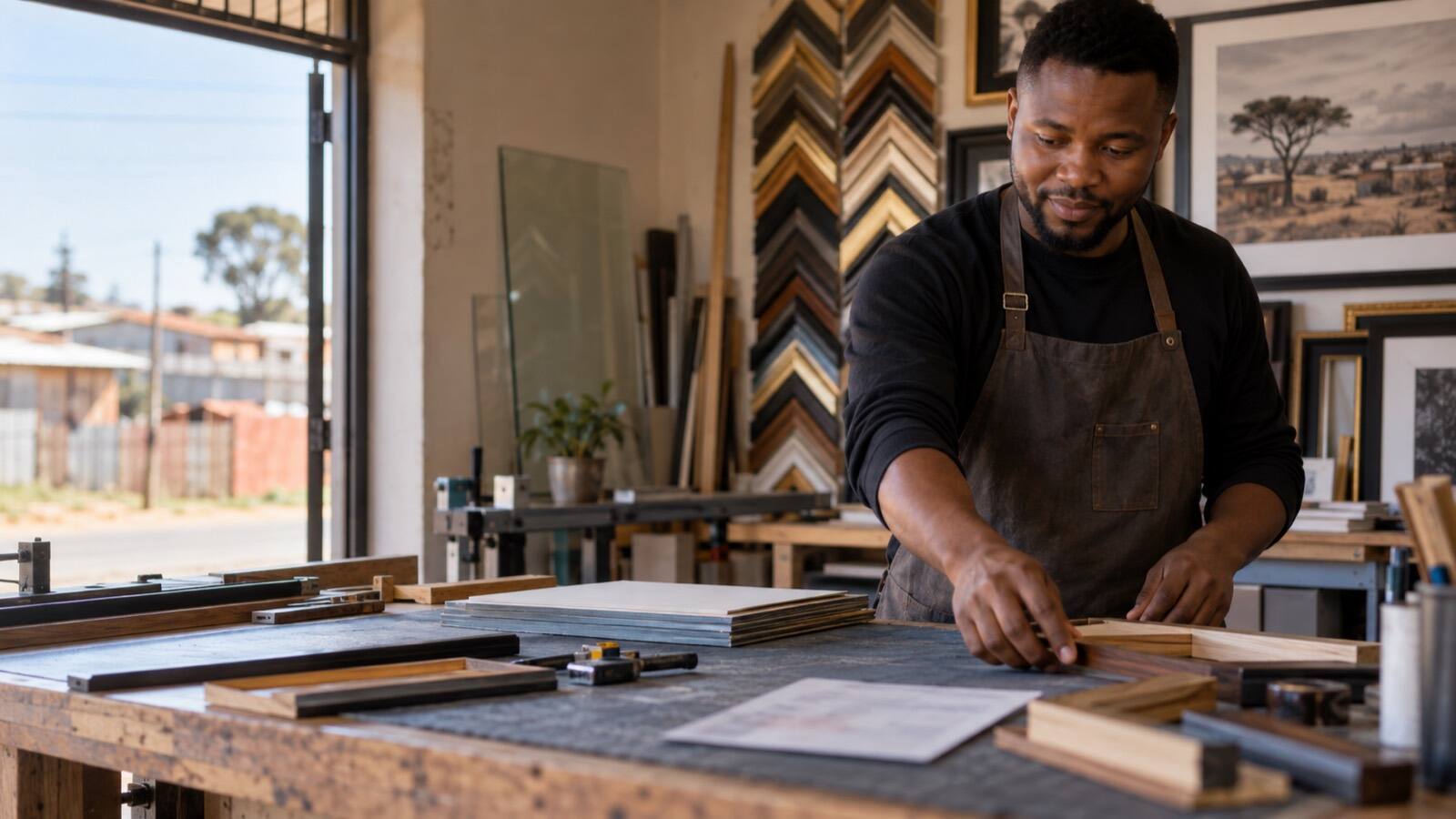 A South African business owner at work.