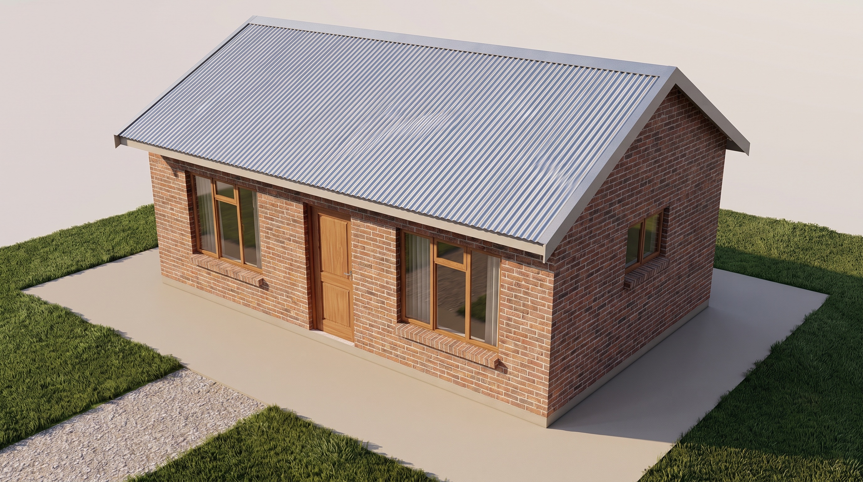 Indicative 3D render of the finished one-bed cottage