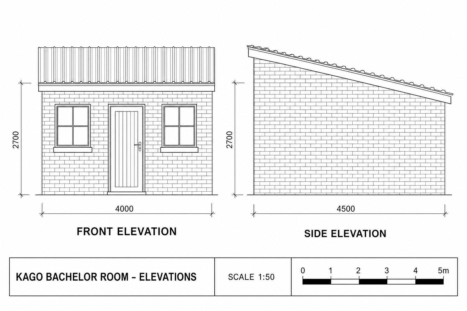 Bachelor Room elevations