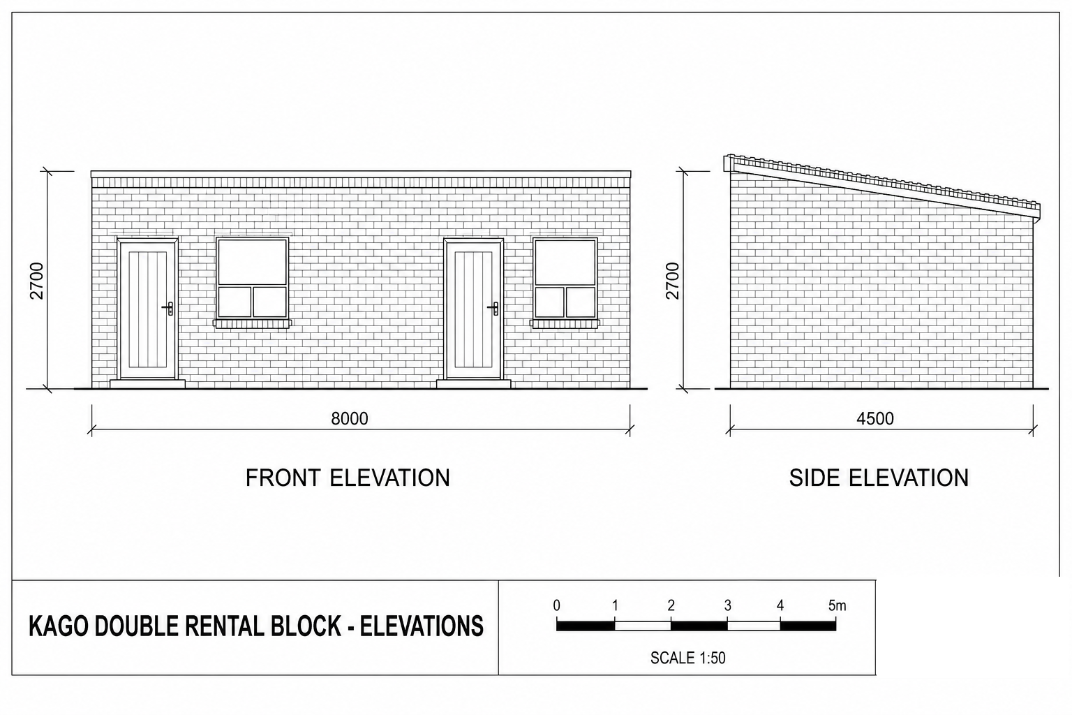 Double Rental Block elevations