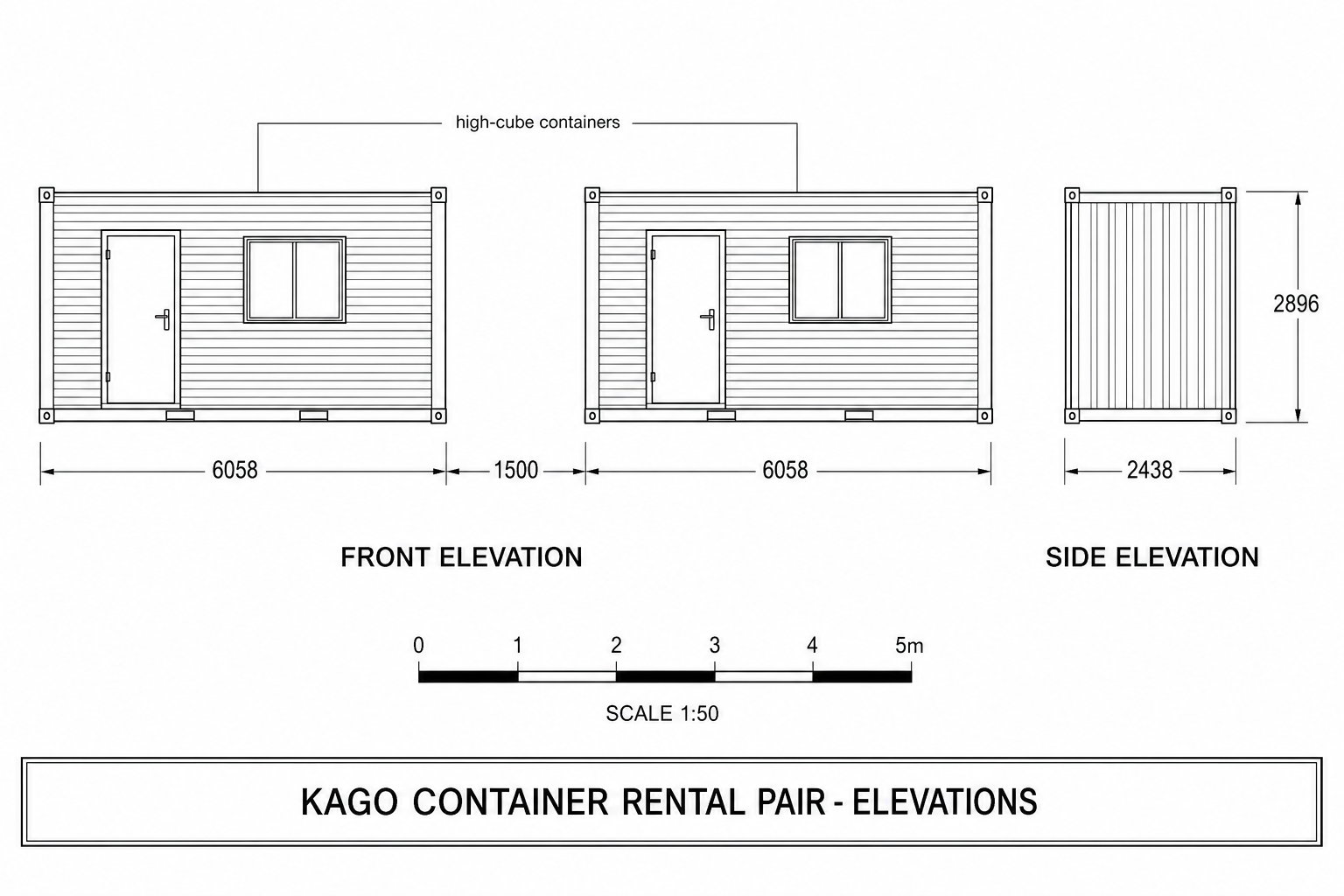 Container Rental Pair elevations