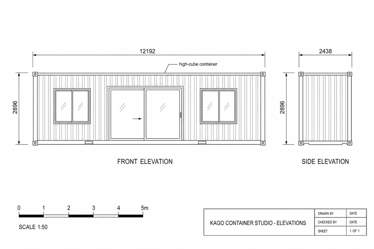 Container Studio elevations