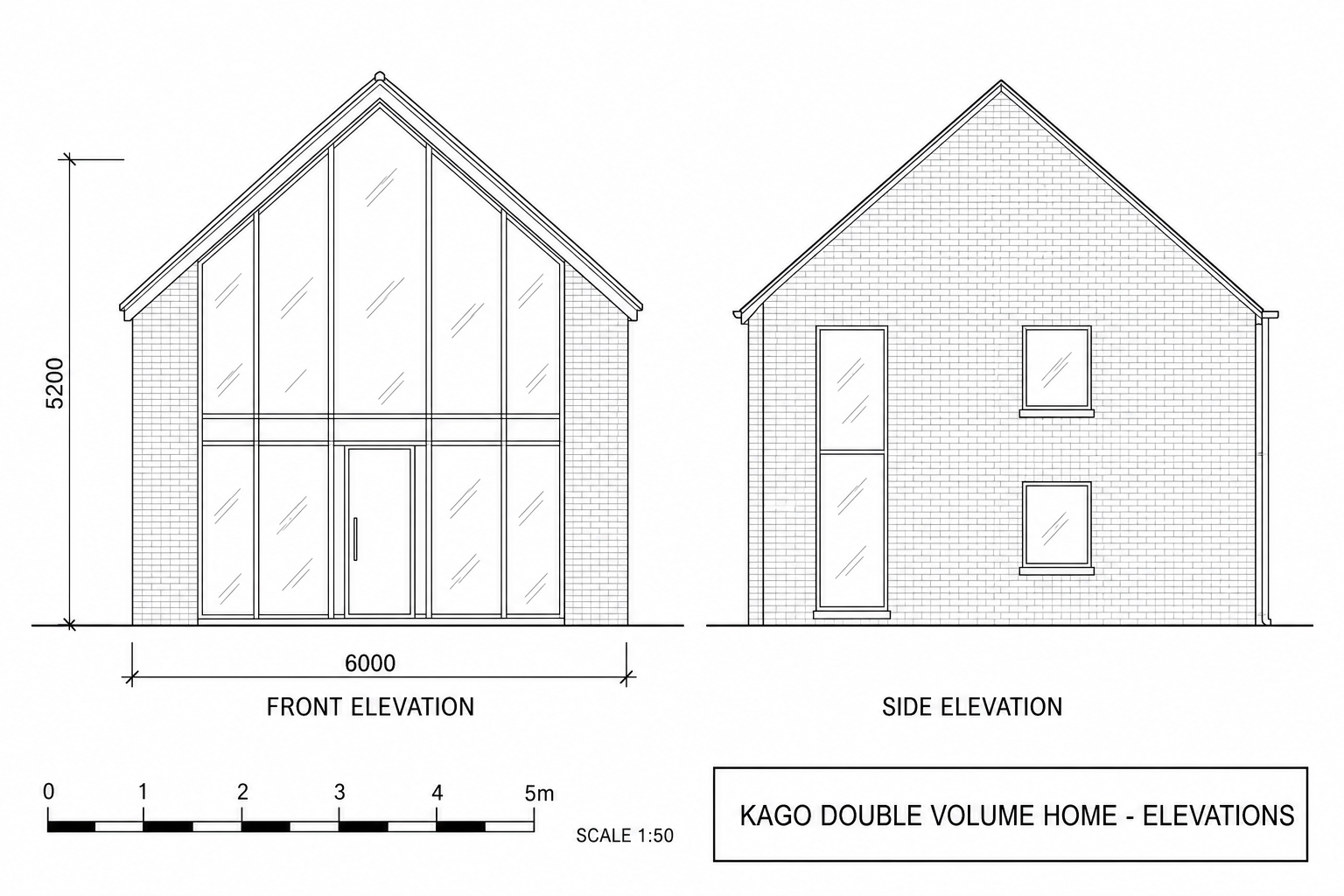 Double Volume Home elevations