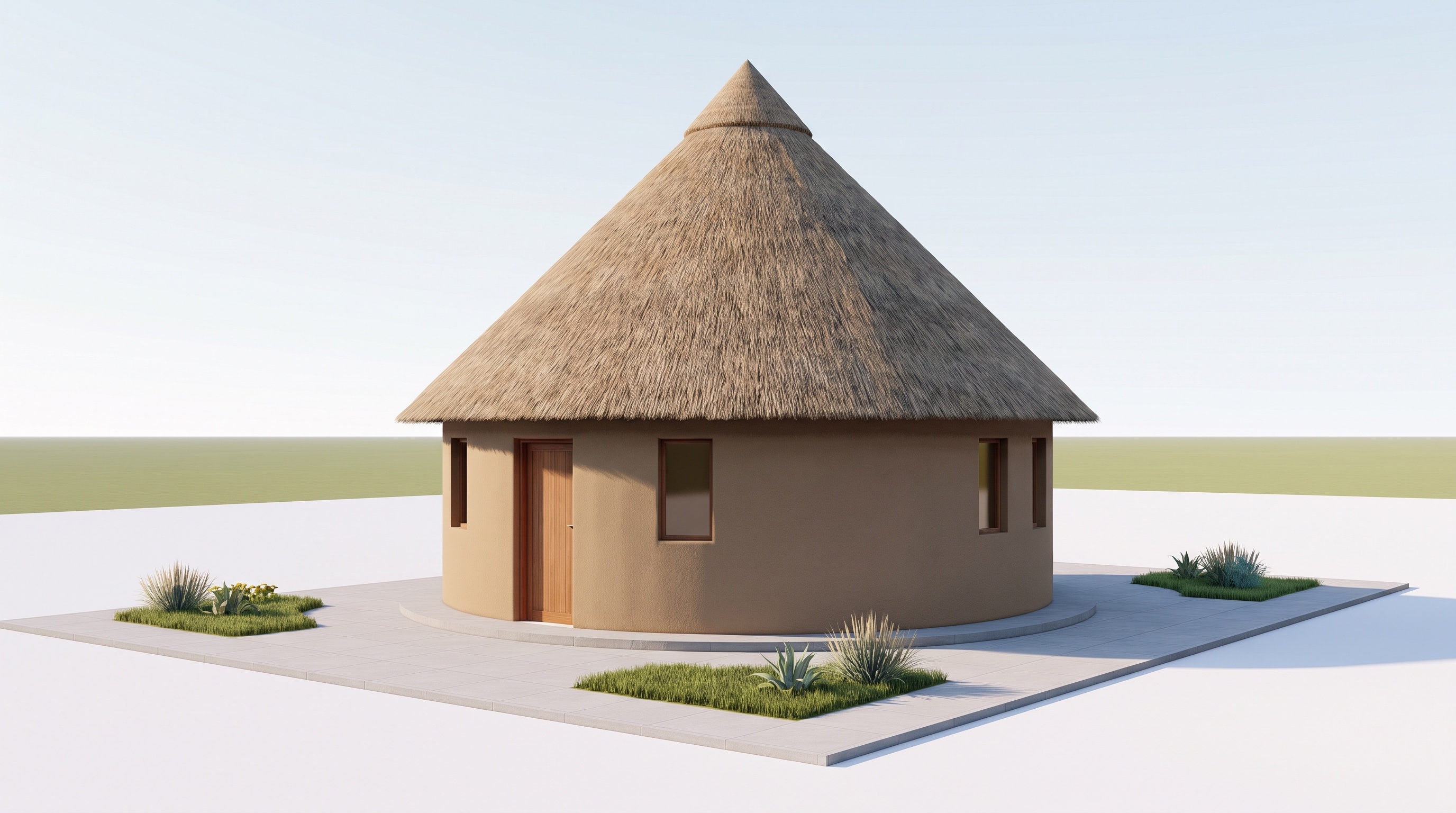 Indicative 3D render of the finished rondavel home