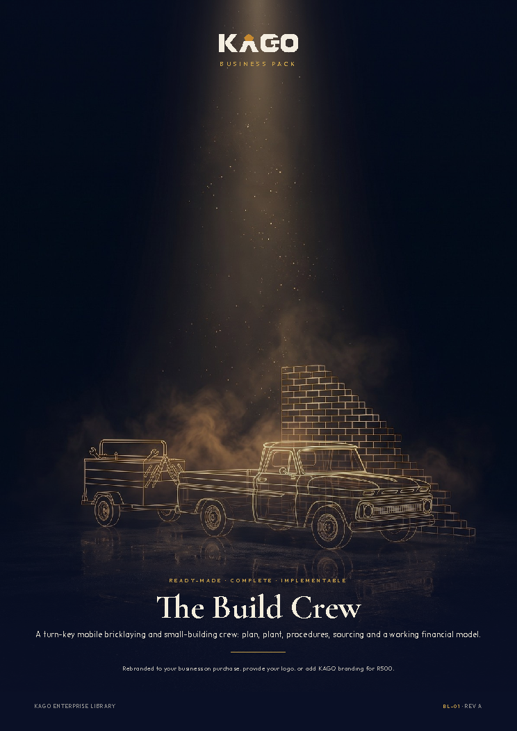 Bricklaying business plan cover page, The Build Crew
