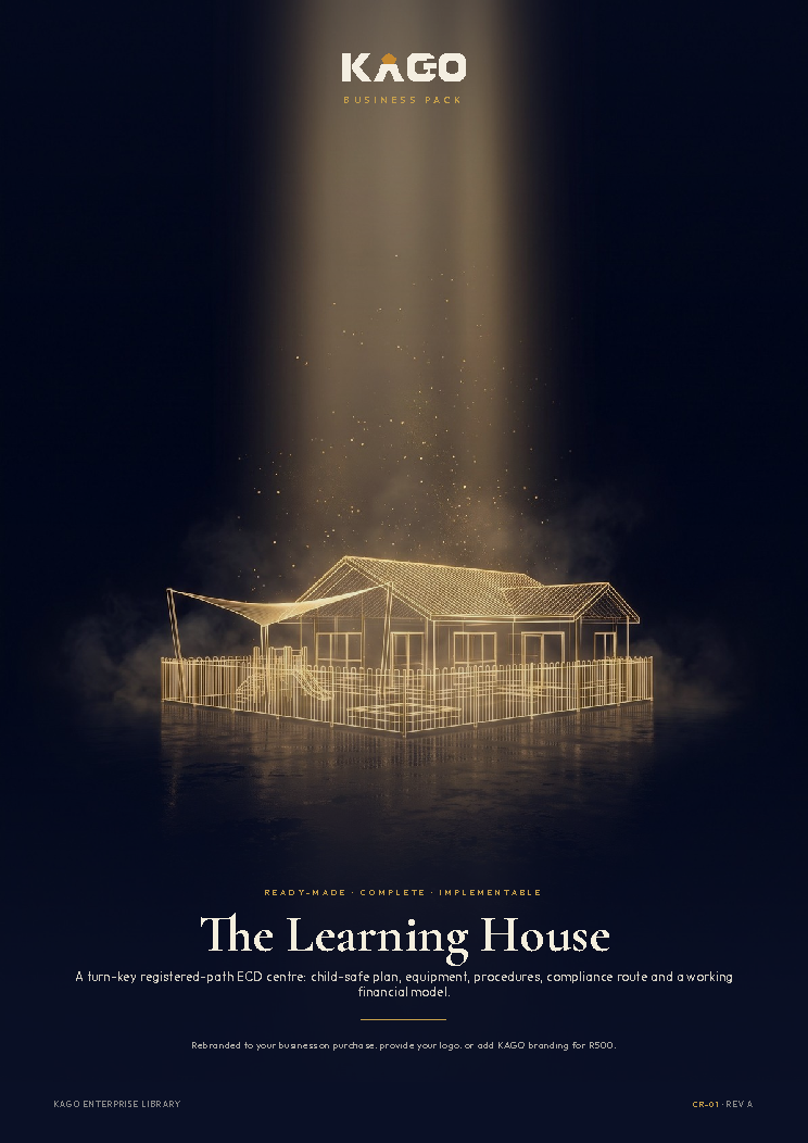 Creche business plan cover page, The Learning House