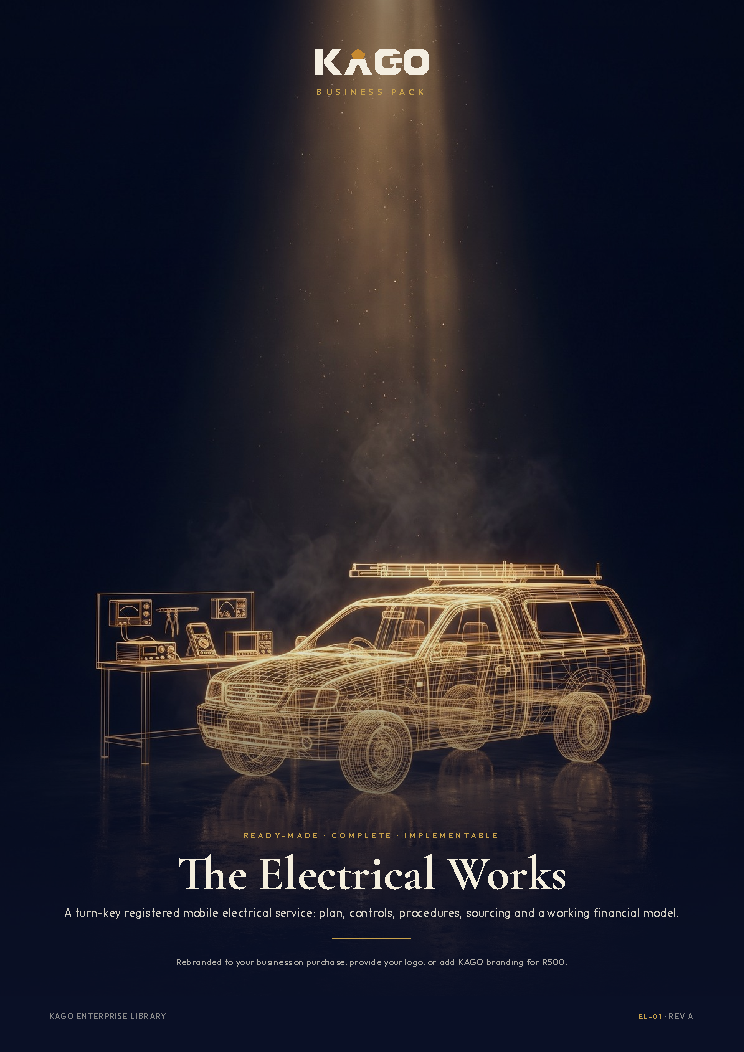 Electrical business plan cover page, The Electrical Works