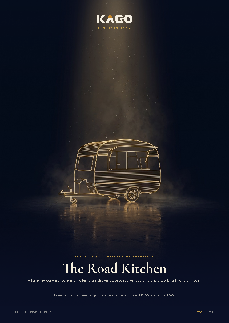 Food Truck business plan cover page, The Road Kitchen