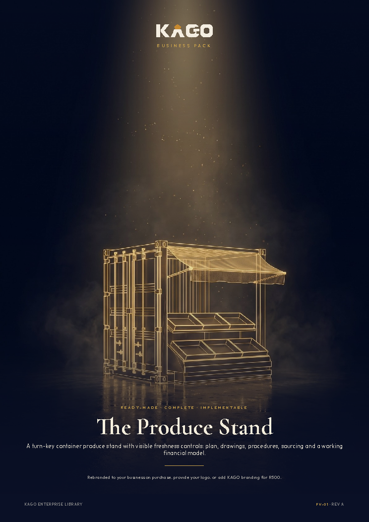 Fruit and Veg business plan cover page, The Produce Stand