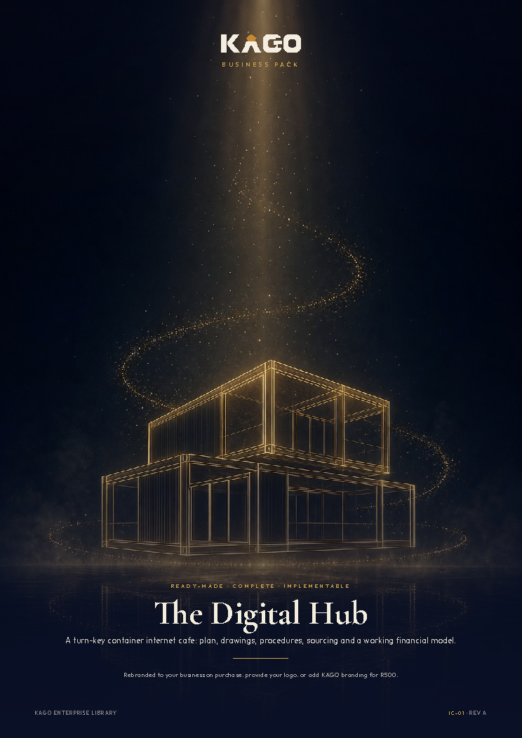 Internet Cafe business plan cover page, The Digital Hub