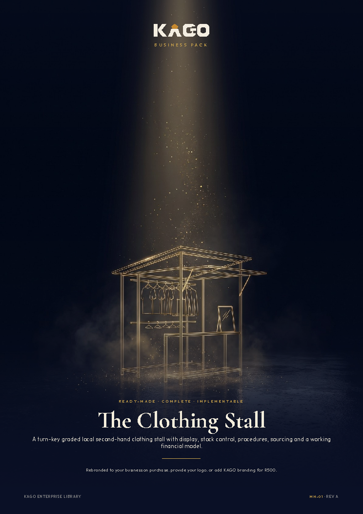Clothing Stall business plan cover page, The Clothing Stall