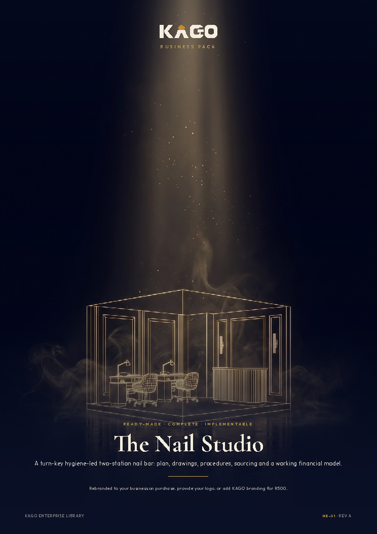 Nail Bar business plan cover page, The Nail Studio