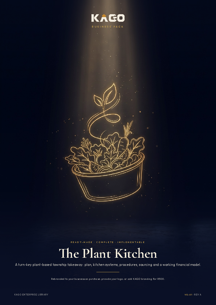 Plant-Based Kitchen business plan cover page, The Plant Kitchen