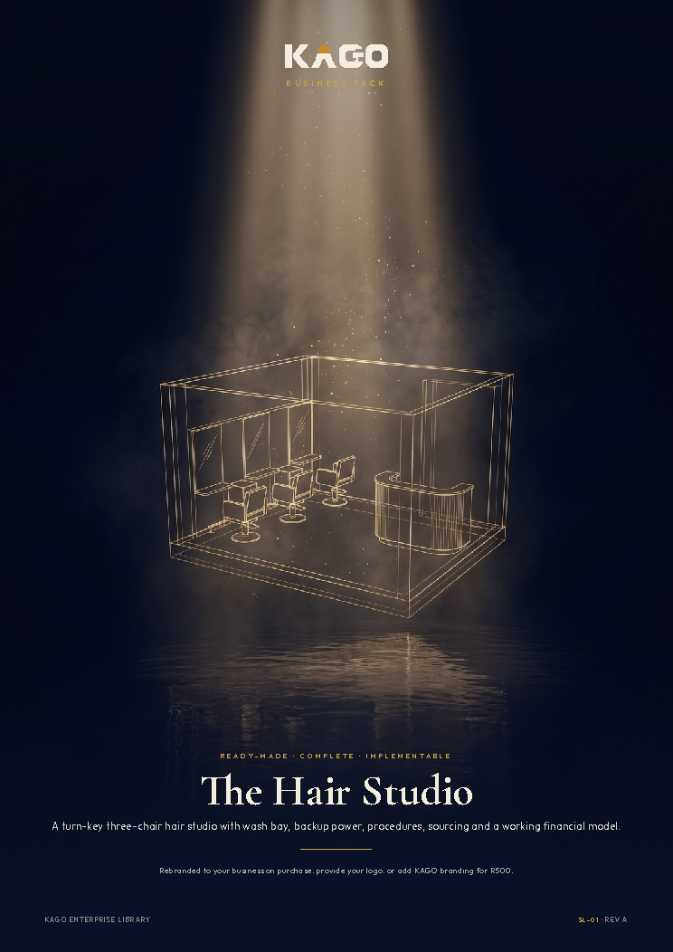 Hair Salon business plan cover page, The Hair Studio