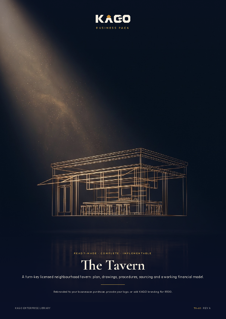 Tavern business plan cover page, The Tavern
