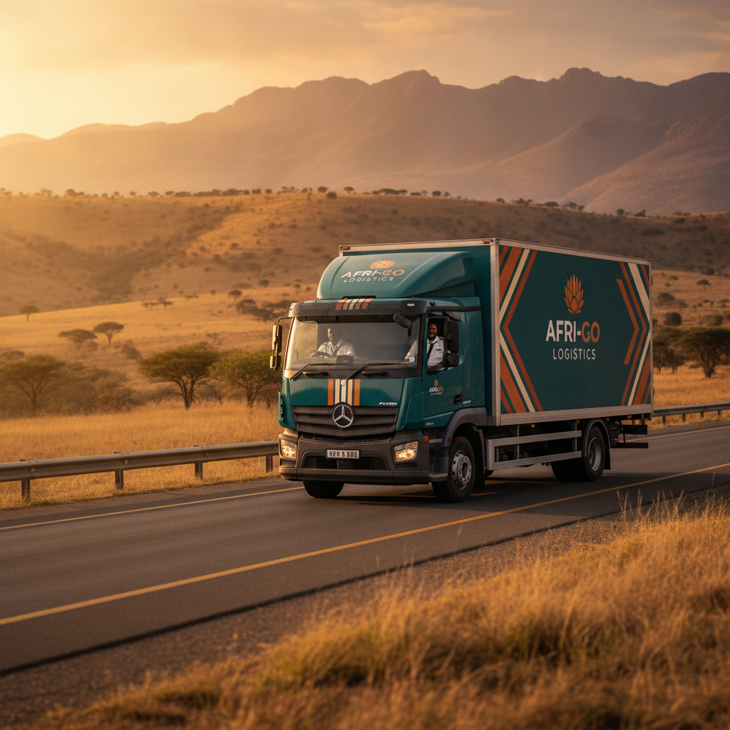 A modern branded township trucking business a modern branded trucking business at golden hour