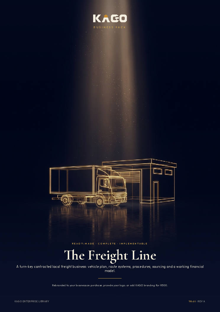 Trucking business plan cover page, The Freight Line