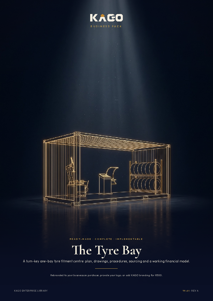 Tyre Fitment business plan cover page, The Tyre Bay